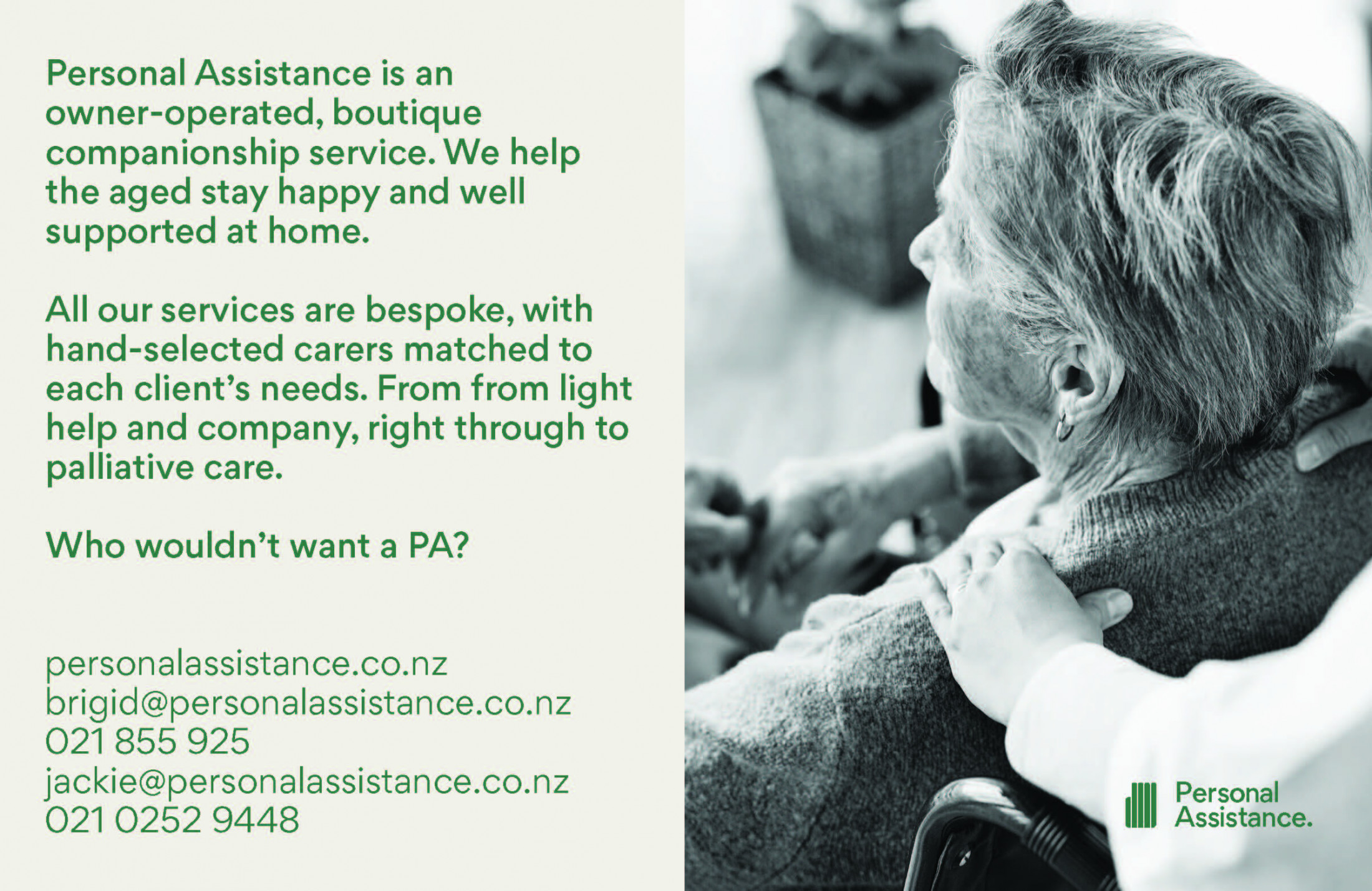 Personal Assistance Ad October 2025 Issue
