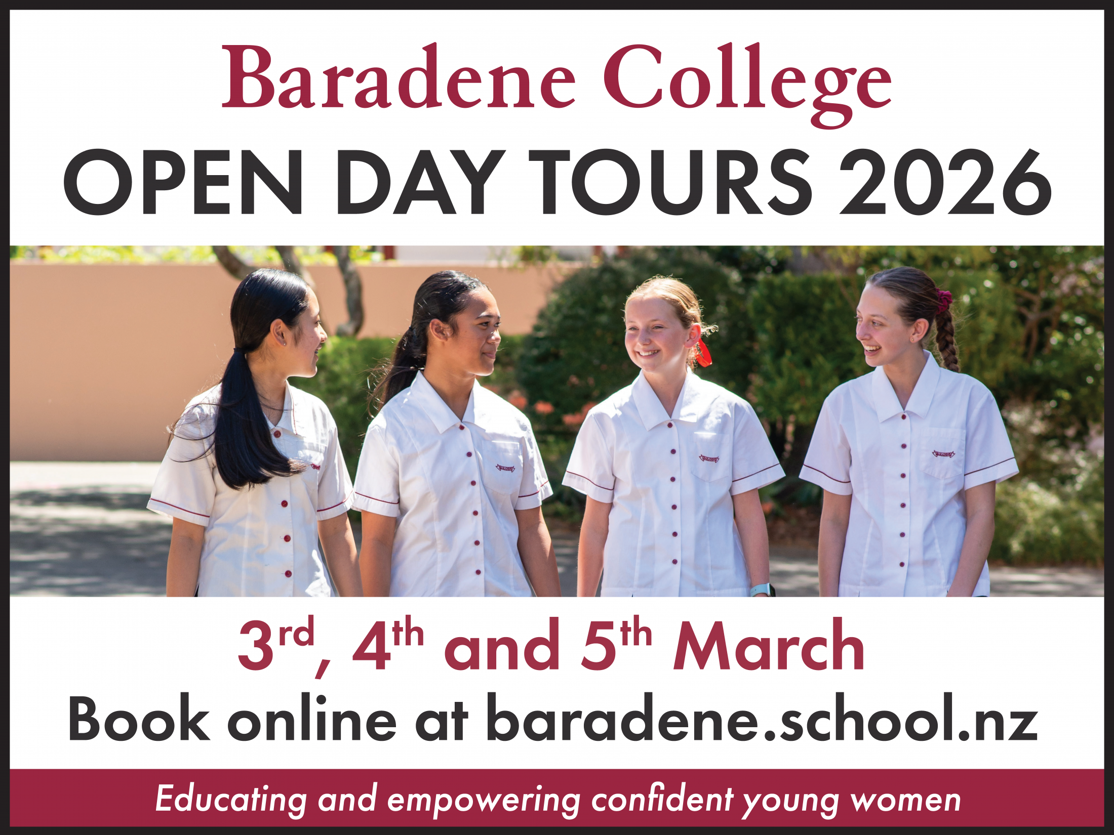 2026 Open Day Tours - 3rd, 4th & 5th March