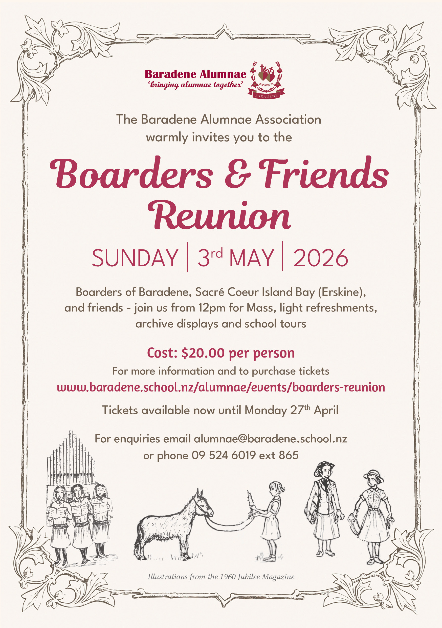 Baradene Alumnae Boarders & Friends Reunion Invitation 2026 2